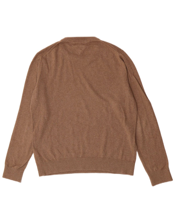 Maglione maglione girocollo da uomo Tommy Hilfiger in cotone marrone medio
