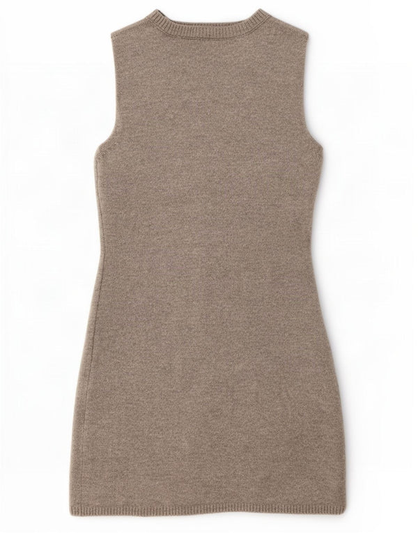 Abito maglione senza maniche da donna Zara UK 12 Lana grigio medio