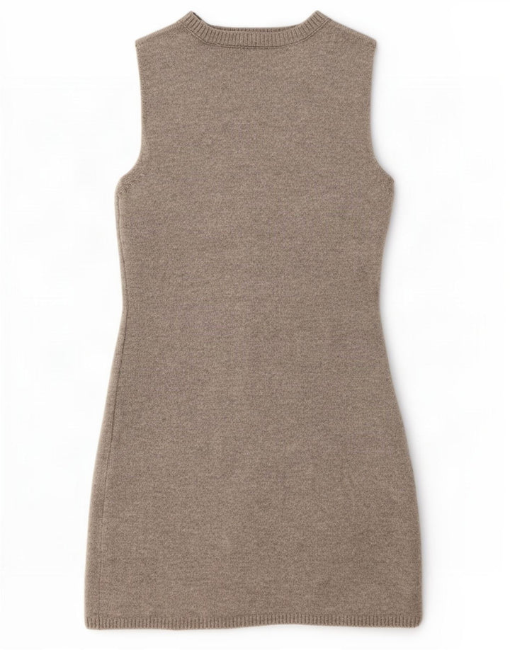 Abito maglione senza maniche da donna Zara UK 12 Lana grigio medio