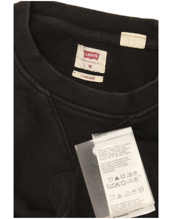 Levi's Uomo Standard Felpa Maglione Cotone Nero Medio
