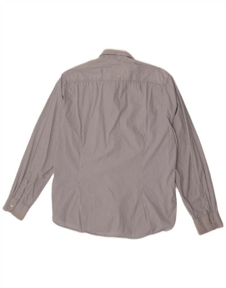 Camicia da uomo Ted Baker taglia 5 XL cotone gessato blu