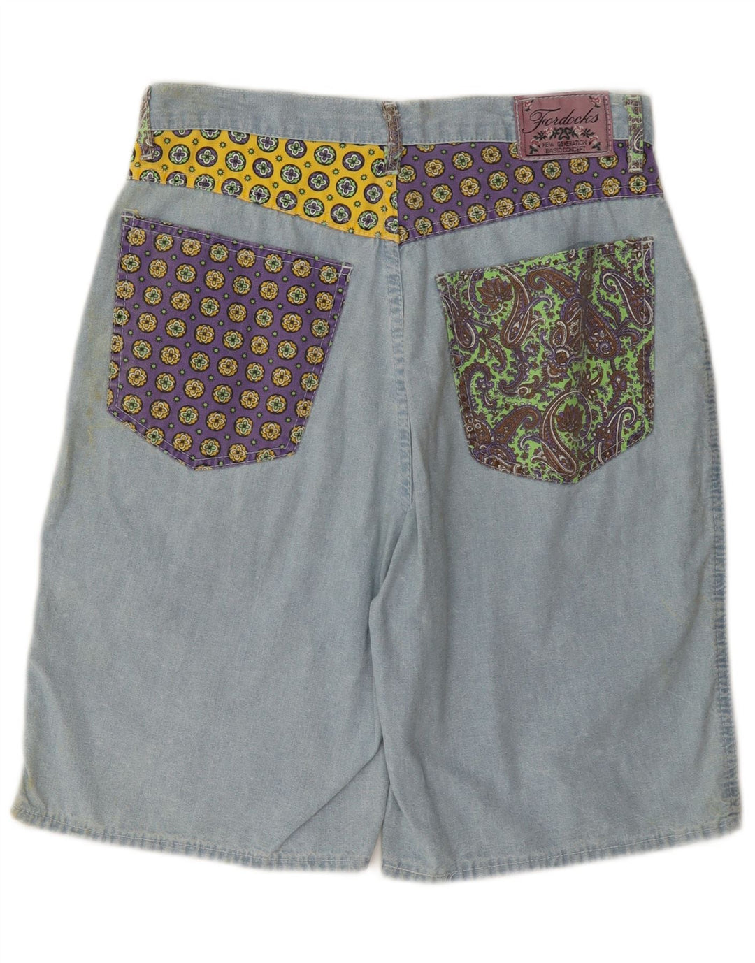 Bermuda da uomo Fordocks IT 46 Small W30 Cotone patchwork blu
