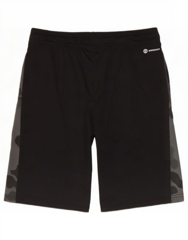 Pantaloncini sportivi Adidas Aeroready da ragazzo 15-16 anni in poliestere mimetico grigio