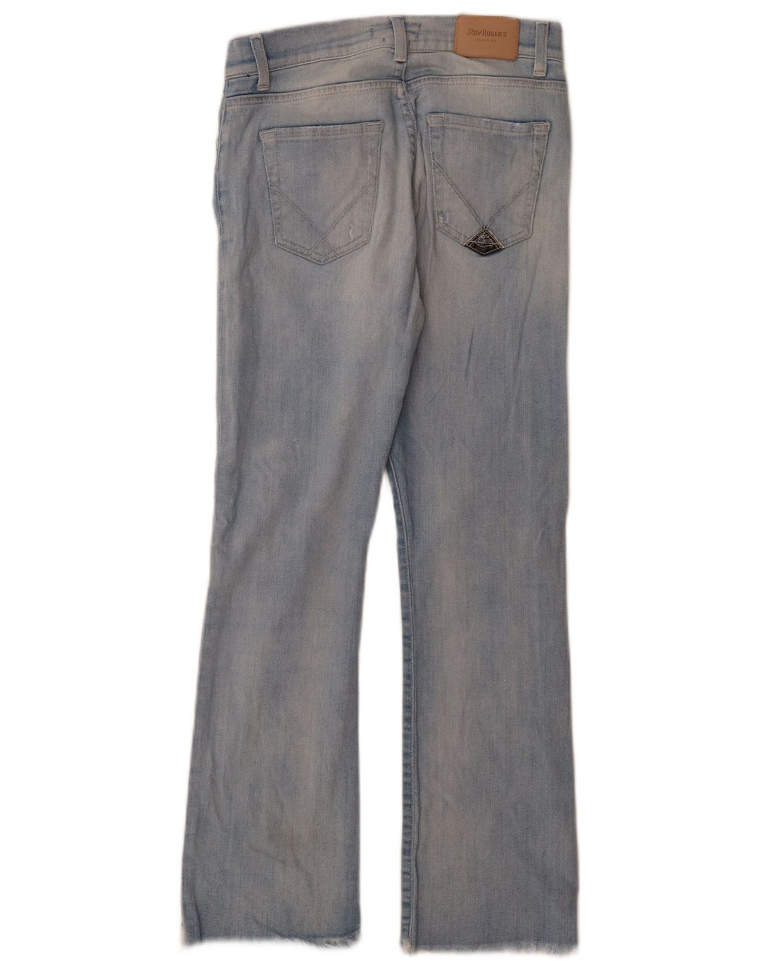 Jeans bootcut invecchiati da donna Roy Rogers W25 L28 cotone blu