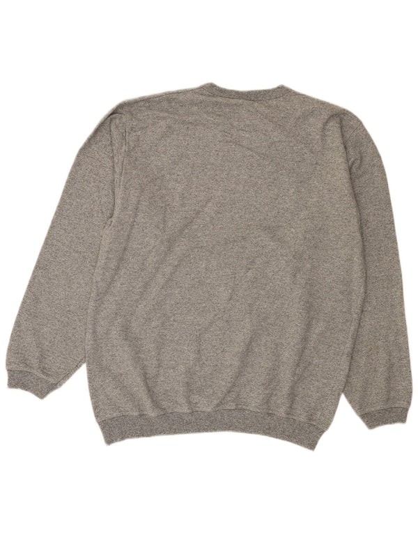Felpa grafica da uomo Champion, maglione grande, cotone chiazzato grigio