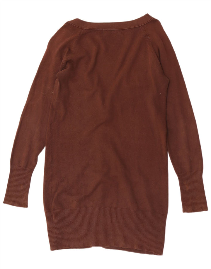 Maglione cardigan da donna Zara UK 12 cotone marrone medio