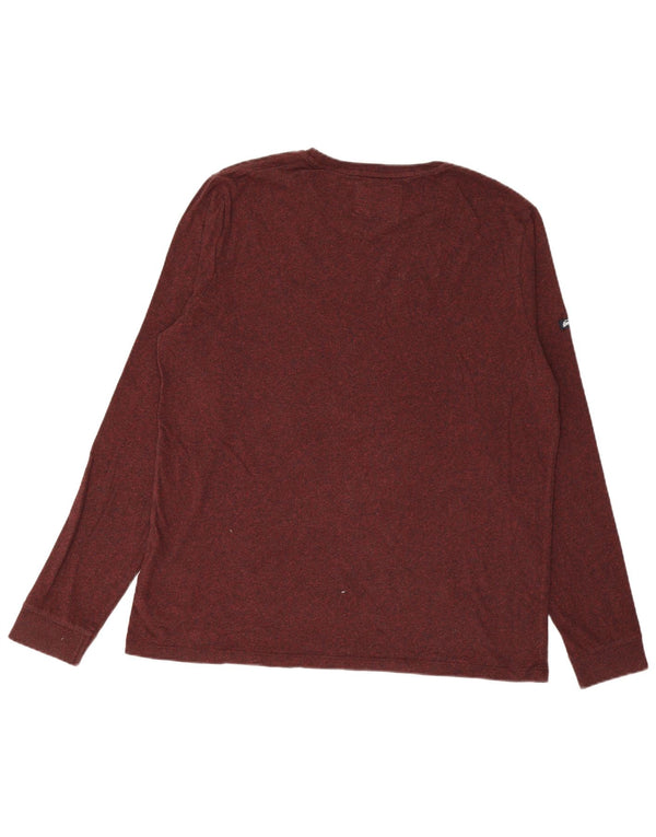 Top da uomo a maniche lunghe SUPERDRY 3XL in cotone bordeaux