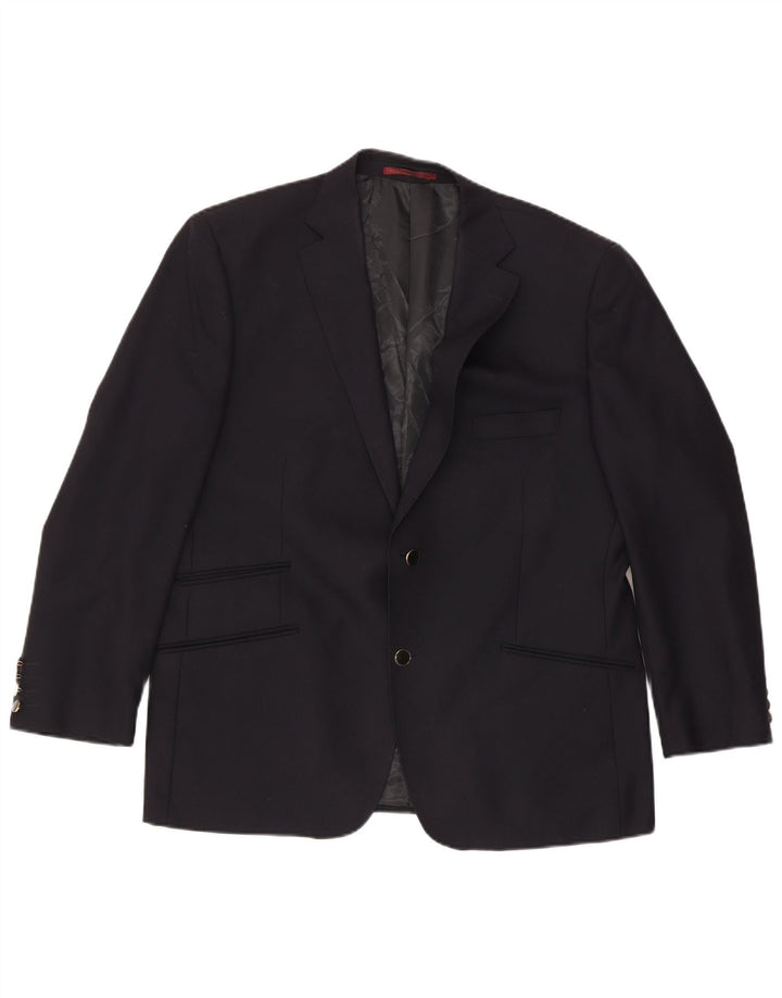 Giacca blazer a 2 bottoni da uomo Marks & Spencer UK 44 XL lana blu navy