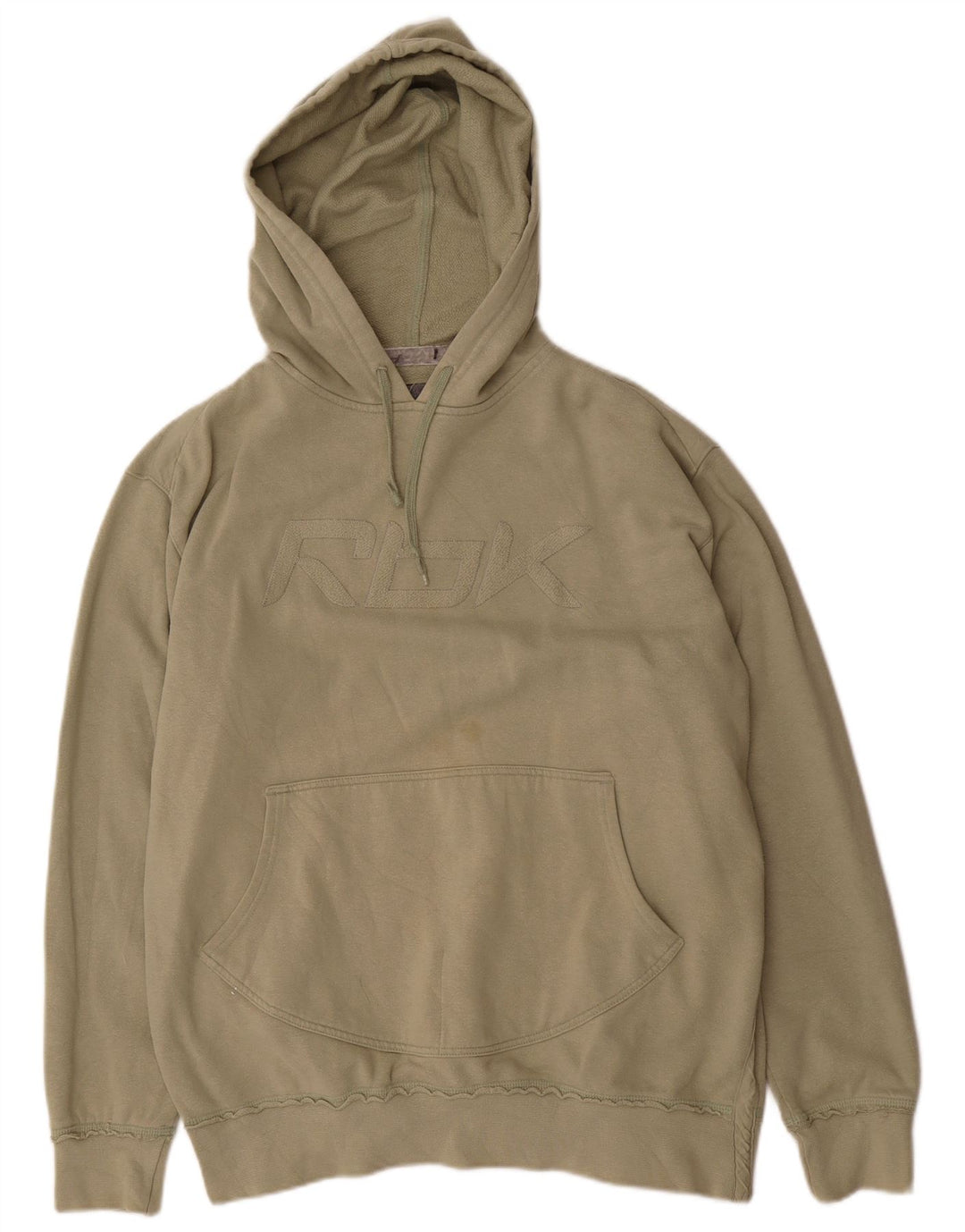 REEBOK Felpa con cappuccio grafica da uomo grande in cotone kaki