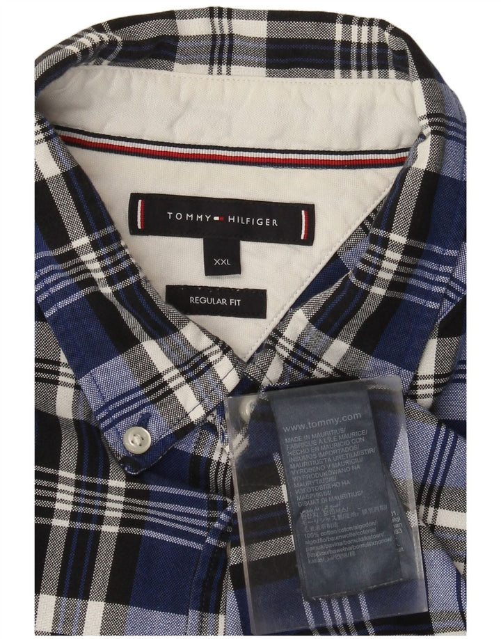 Camicia da uomo vestibilità regolare Tommy Hilfiger 2XL cotone a quadri blu