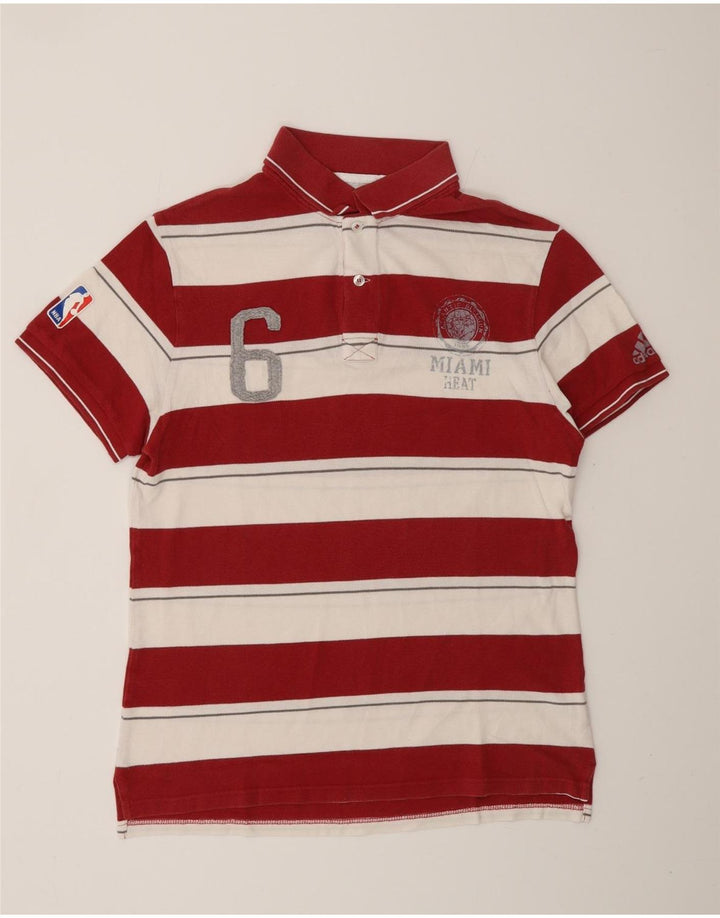 Polo da rugby da uomo a maniche corte ADIDAS Miami Heat, a righe rosse medie