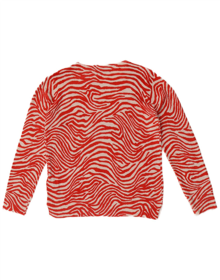 Maglione maglione girocollo da donna Marks & Spencer UK 10 piccolo rosso