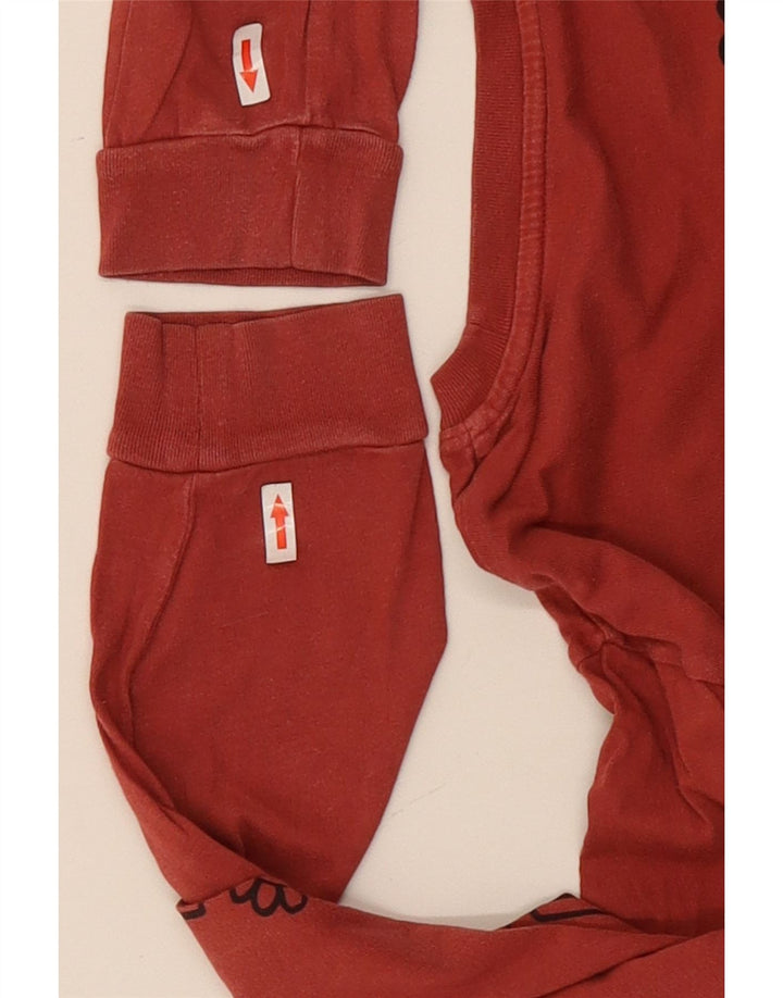 Vans Maglietta grafica da uomo a maniche lunghe grande in cotone rosso