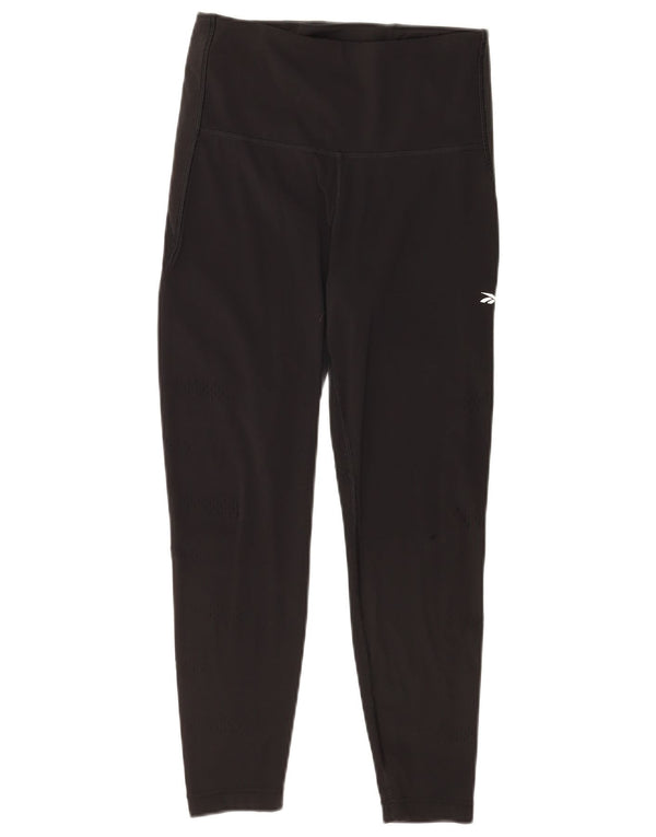 Leggings Reebok a vita alta da donna piccoli in nylon nero