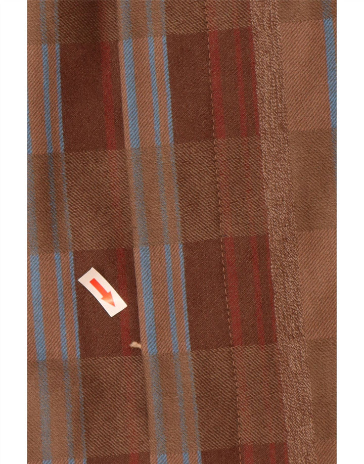 Gonna dritta a vita alta da donna vintage IT 44 media W26 scozzese marrone