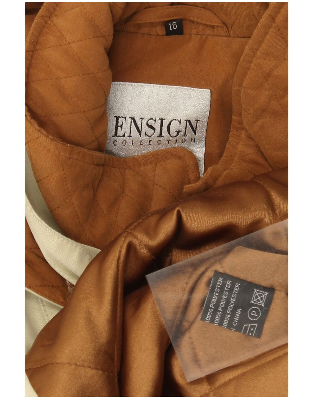 Cappotto giacca a vento con cappuccio da donna Ensign US 16 2XL Poliestere beige