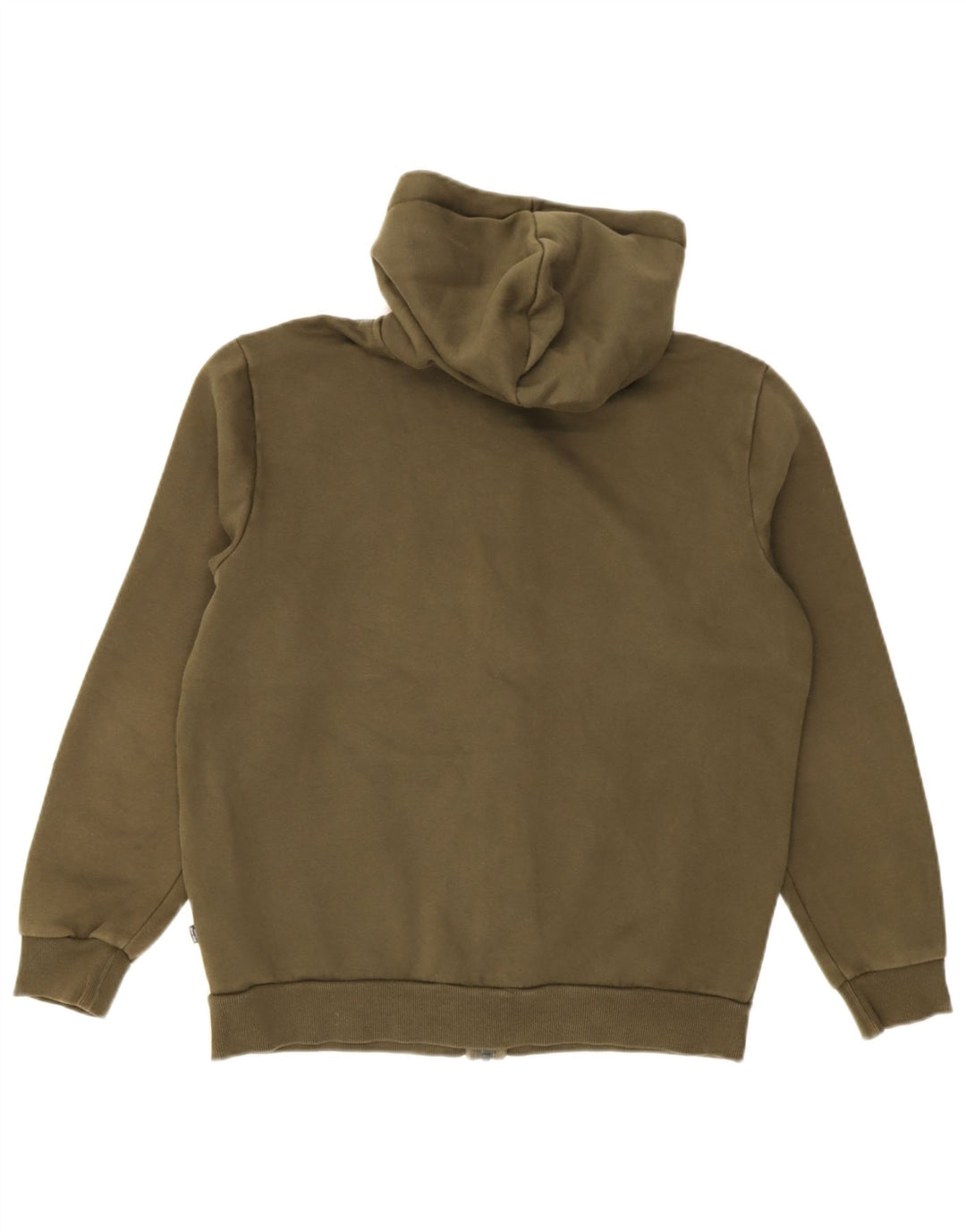 Felpa con cappuccio e zip grafica Puma da uomo in cotone kaki medio