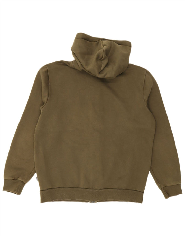 Felpa con cappuccio e zip grafica Puma da uomo in cotone kaki medio