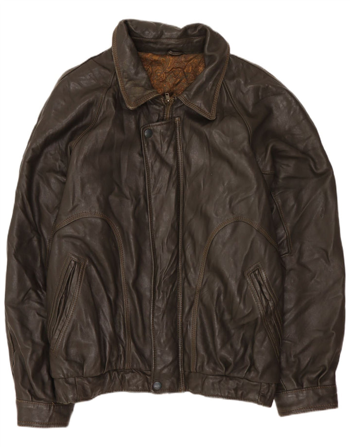 Giacca in pelle da uomo VINTAGE UK 42 XL Marrone