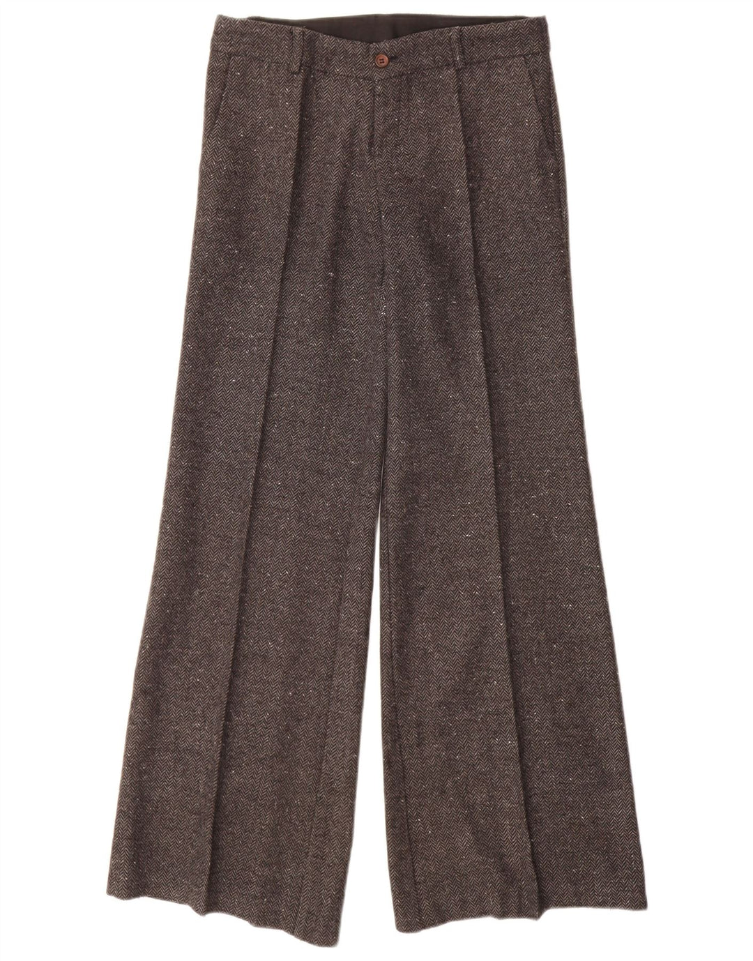 Pantaloni casual da donna VINTAGE IT 40 Small W28 L32 Grigio a spina di pesce