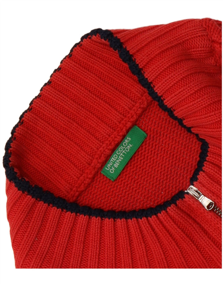 Maglione cardigan grafico da donna Benetton UK 8 piccolo rosso