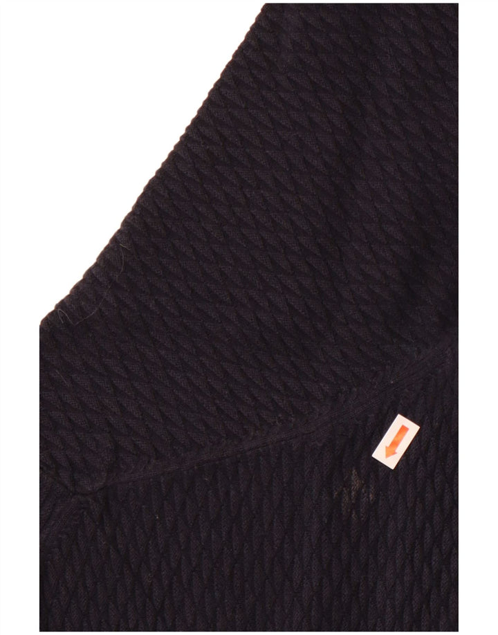 MASSIMO DUTTI Maglione da donna con scollo a barca UK 10 Piccolo cotone blu navy