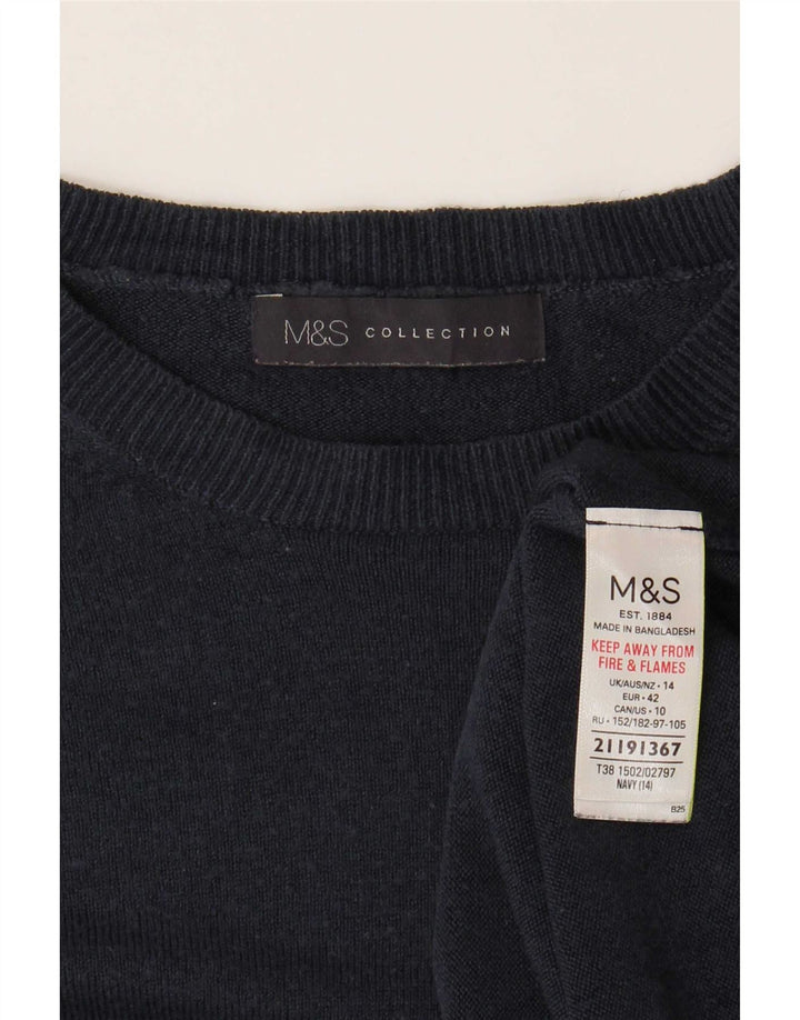 Maglione maglione girocollo da donna Marks & Spencer UK 14 grande blu navy