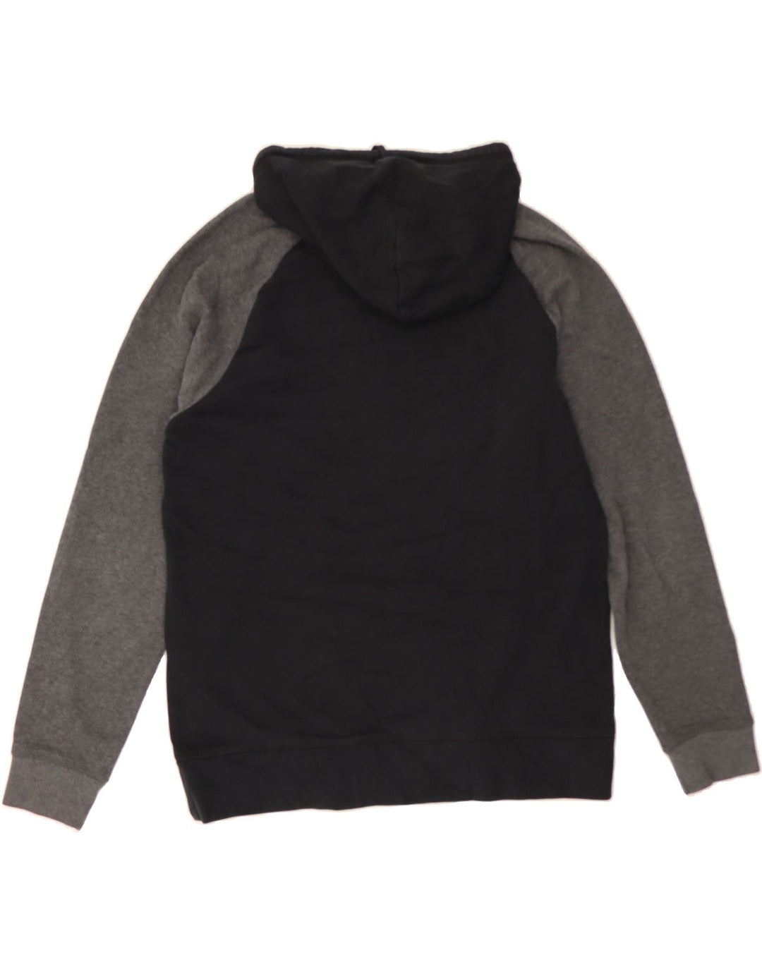 REEBOK Mens Graphic Hoodie Jumper Medium Black Colourblock Cotton Vintage Reebok and Second-Hand Reebok from Messina Hembry 