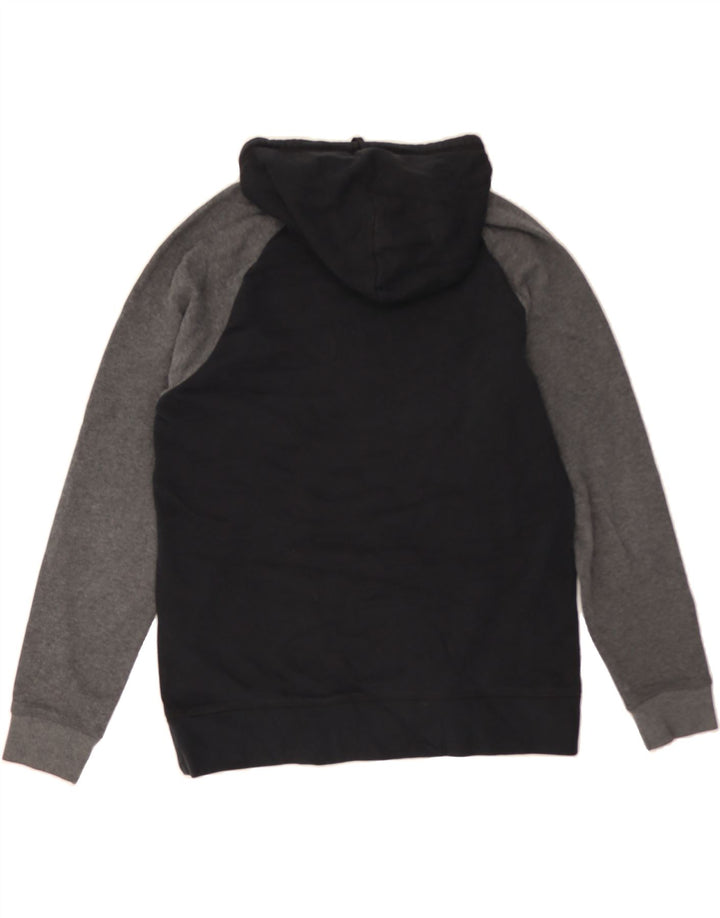 REEBOK Mens Graphic Hoodie Jumper Medium Black Colourblock Cotton Vintage Reebok and Second-Hand Reebok from Messina Hembry 