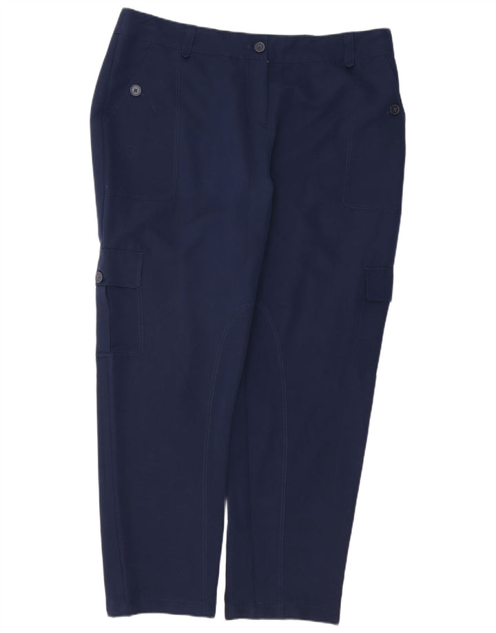 CREW CLOTHING Pantaloni cargo affusolati da donna UK 18 XL W40 L30 Blu navy