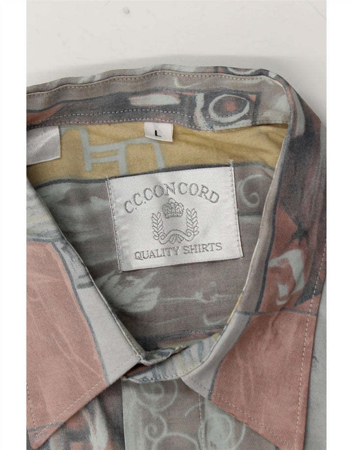 Camicia a maniche corte da uomo C.C.CONCORD grande geometrica multicolore