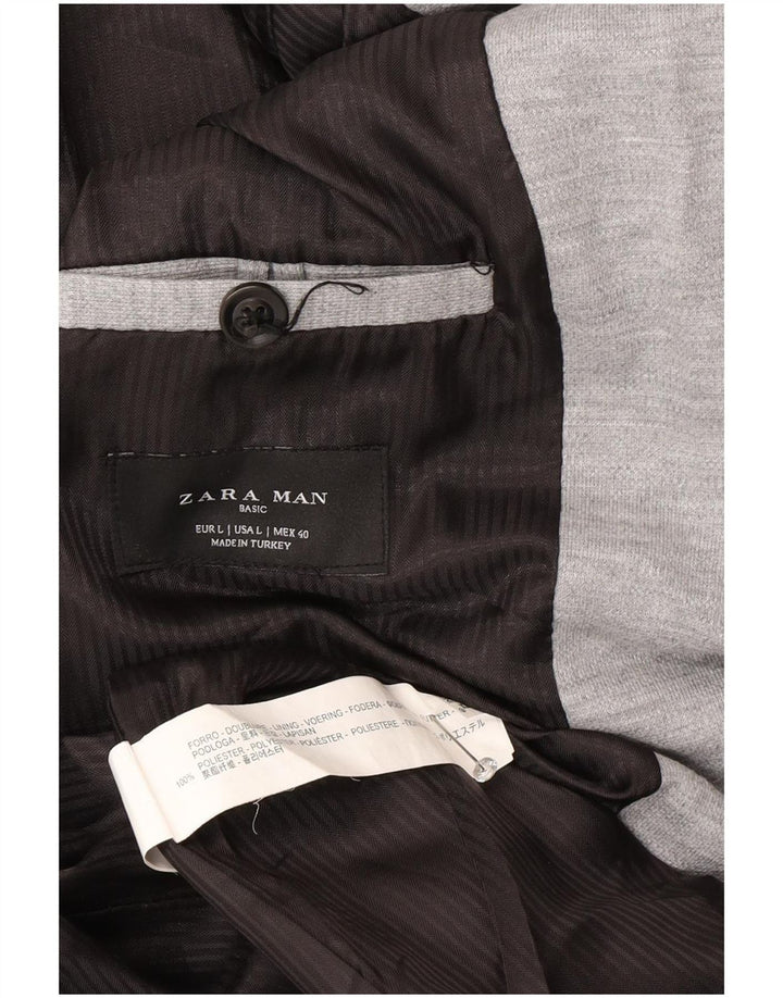 Giacca blazer da uomo a 2 bottoni Zara UK 40 grande grigia