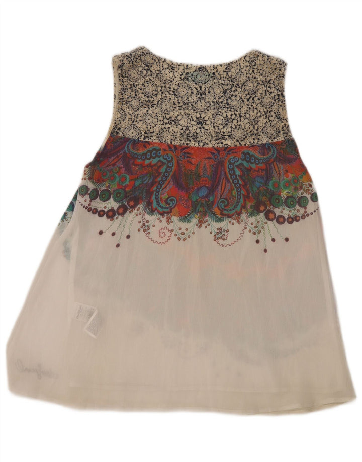 DESIGUAL Camicetta grafica da donna Top UK 10 Piccolo Paisley multicolore