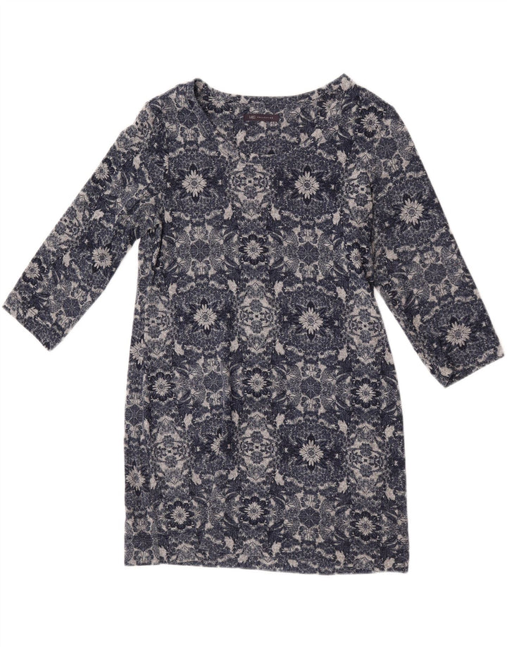 Top tunica manica 3/4 da donna Marks & Spencer UK 14 Grigio medio floreale