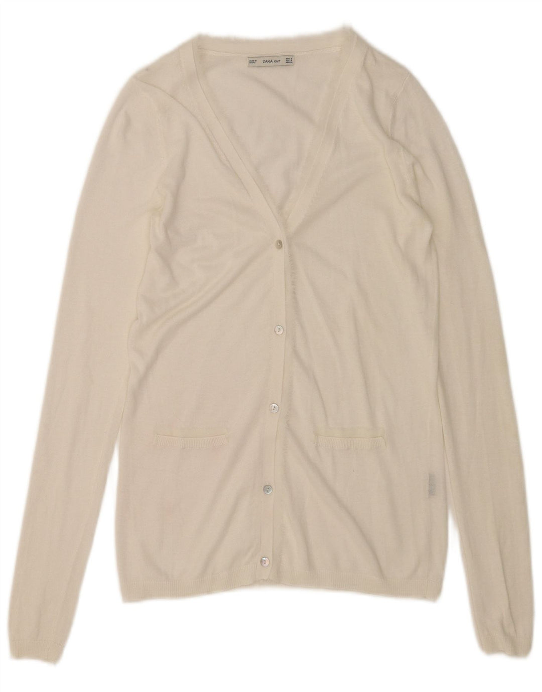 Maglione cardigan da donna Zara UK 10 piccolo bianco