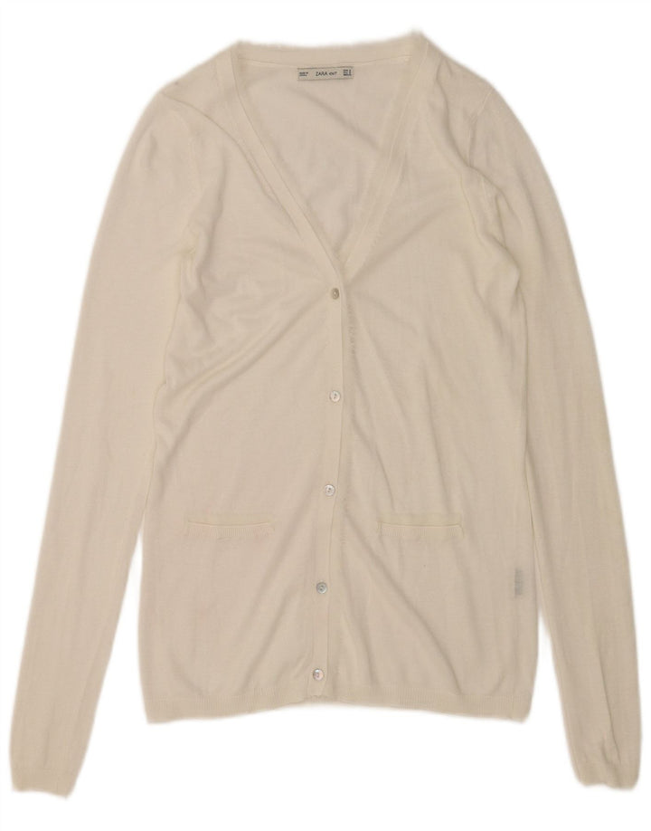 Maglione cardigan da donna Zara UK 10 piccolo bianco