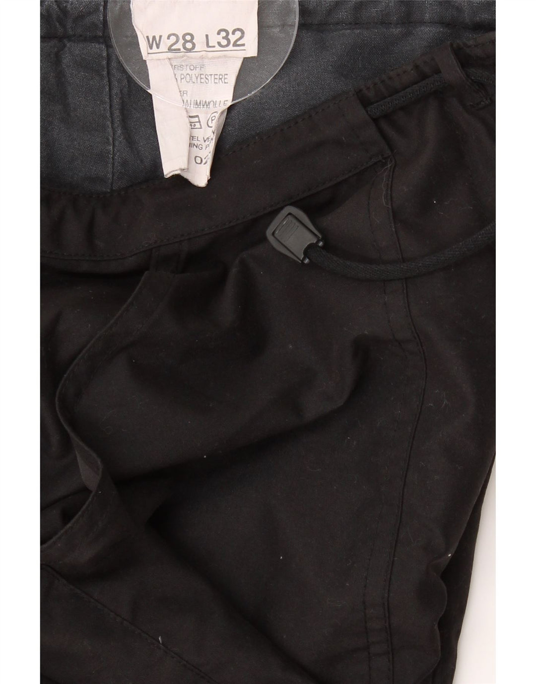 VINTAGE Womens Straight Trousers W28 L32 Black Cotton Vintage Vintage and Second-Hand Vintage from Messina Hembry 
