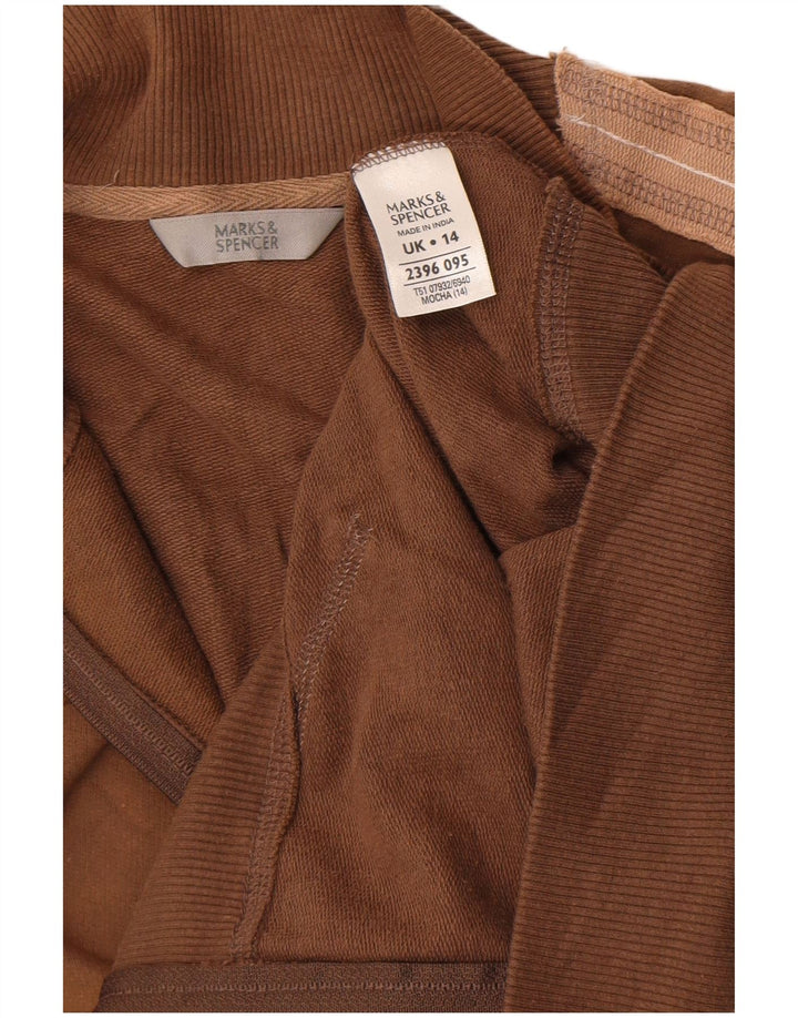 Giacca da ginnastica da donna Marks & Spencer UK 14 Large Marrone Colorblock