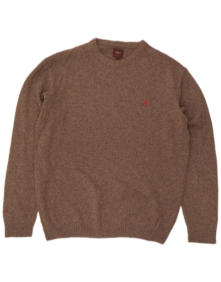 Maglione maglione girocollo da uomo Marlboro Classics 3XL lana screziata marrone