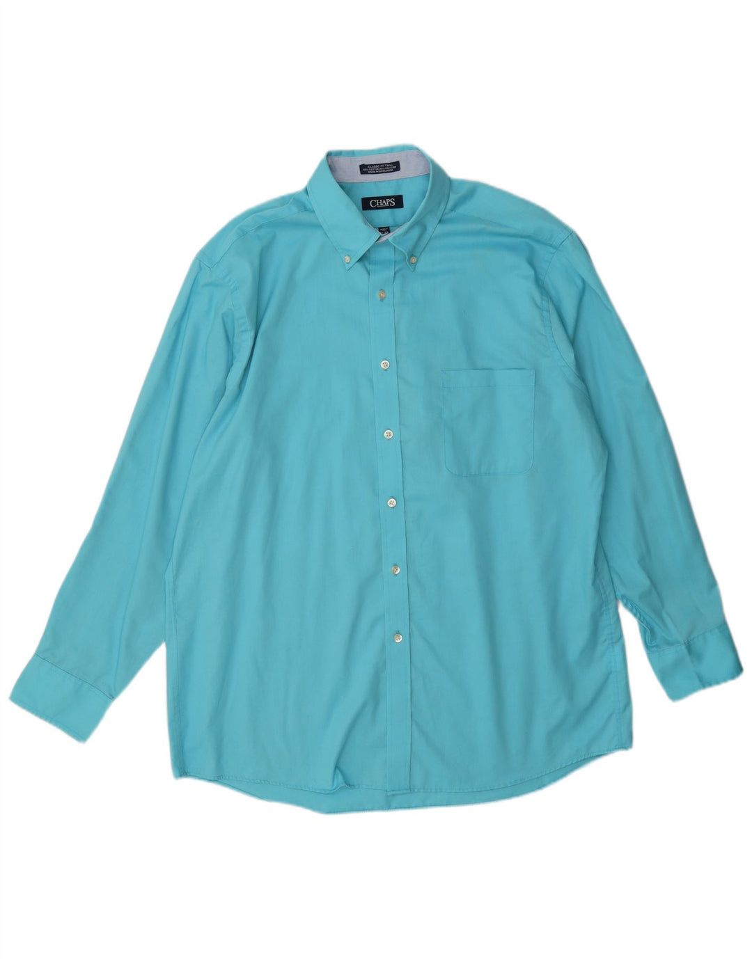 Camicia Chaps da uomo vestibilità classica taglia 16 1/2 grande cotone blu