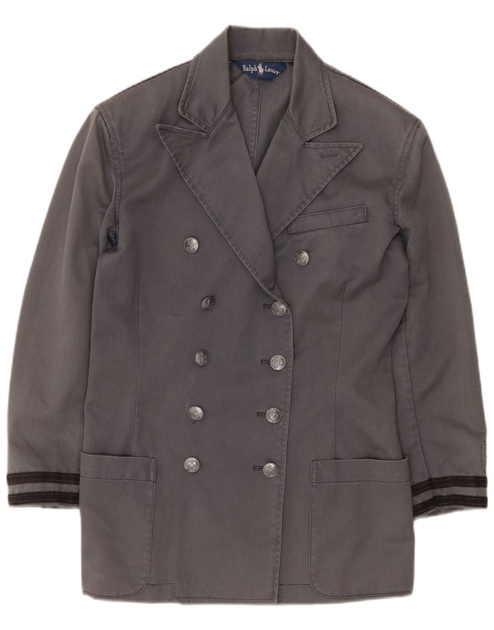 Cappotto doppiopetto da donna Ralph Lauren US 4 Small in cotone grigio