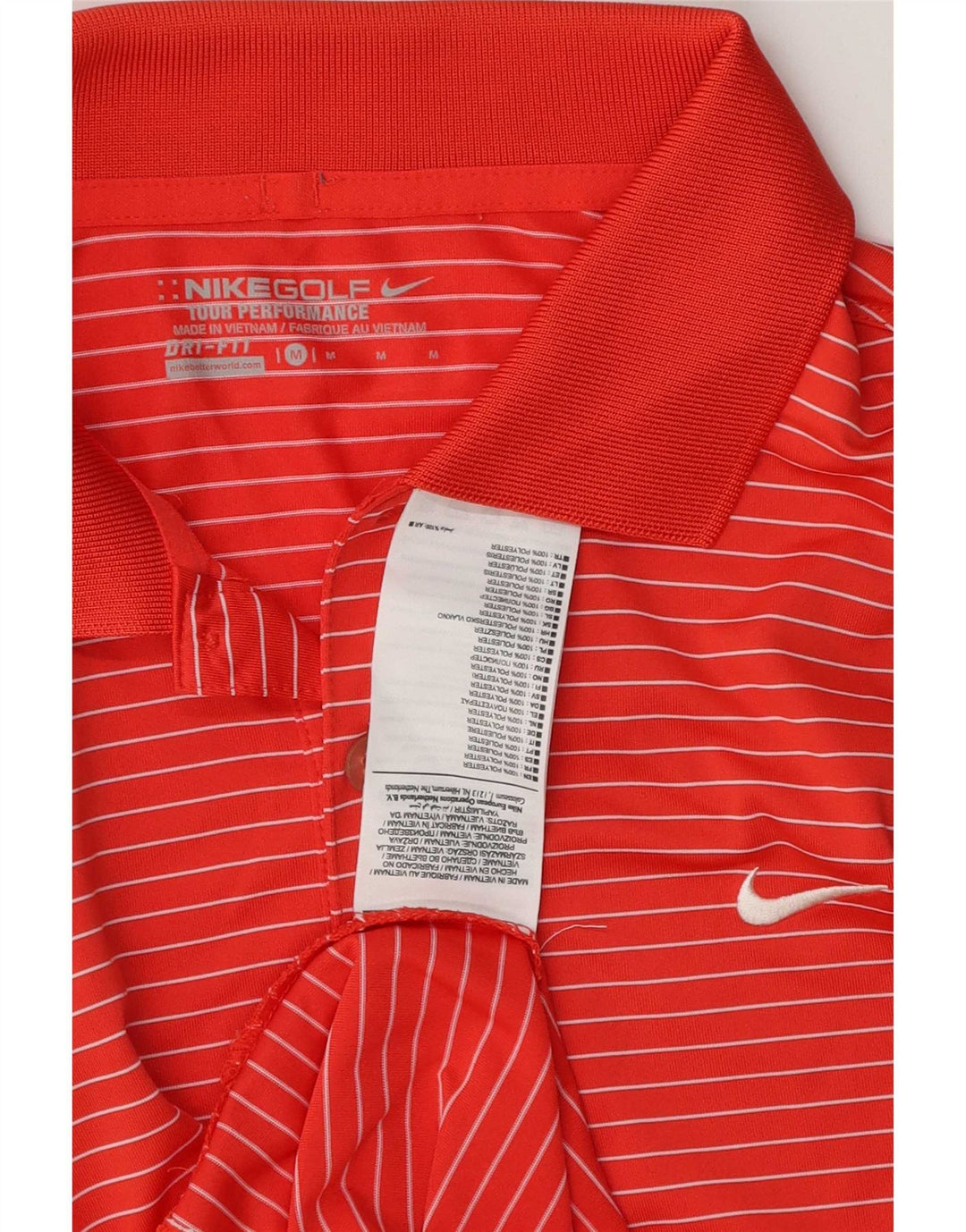 Polo Nike da uomo Dri Fit in poliestere a righe rosse medie