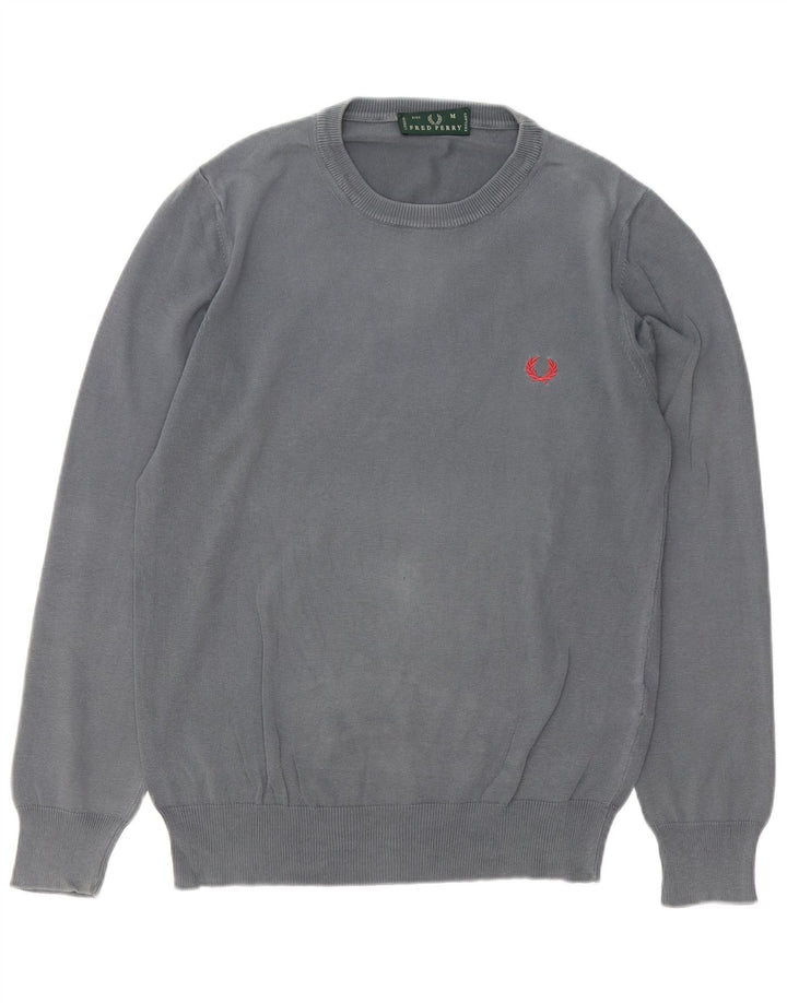 FRED PERRY Maglione da uomo girocollo in cotone grigio medio