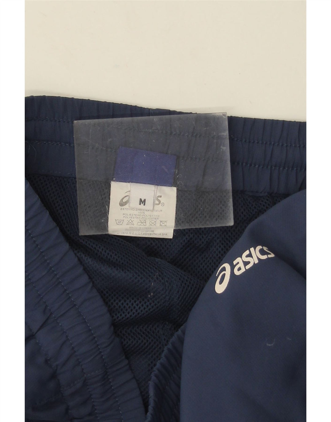 Pantaloni da tuta ASICS da uomo in poliestere medio blu navy