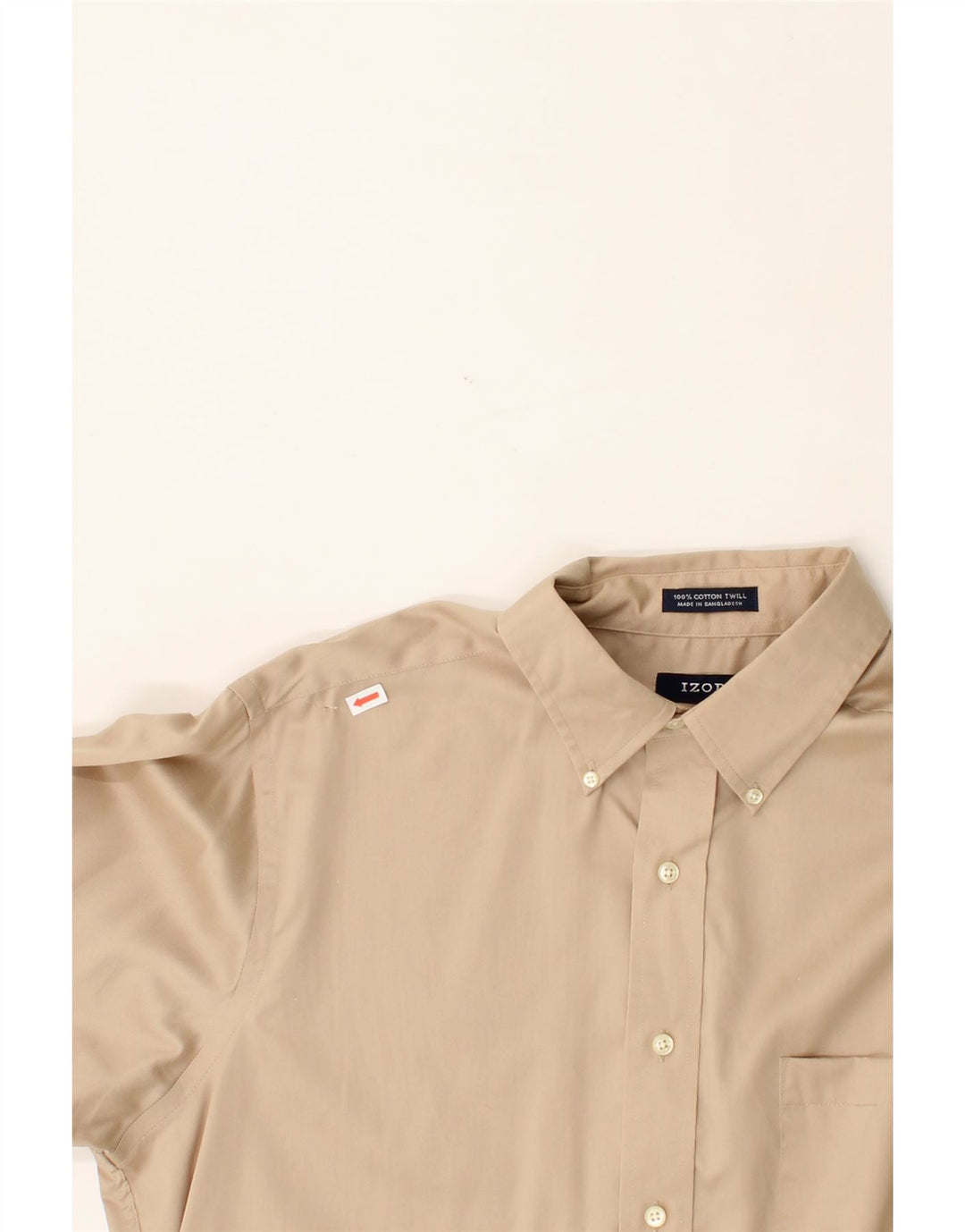 IZOD Mens Shirt Size 16 1/2 Large Beige Cotton Vintage Izod and Second-Hand Izod from Messina Hembry 
