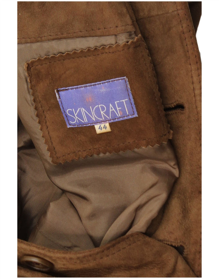 Giubbotto bomber in pelle scamosciata da uomo VINTAGE IT 44 XS Marrone