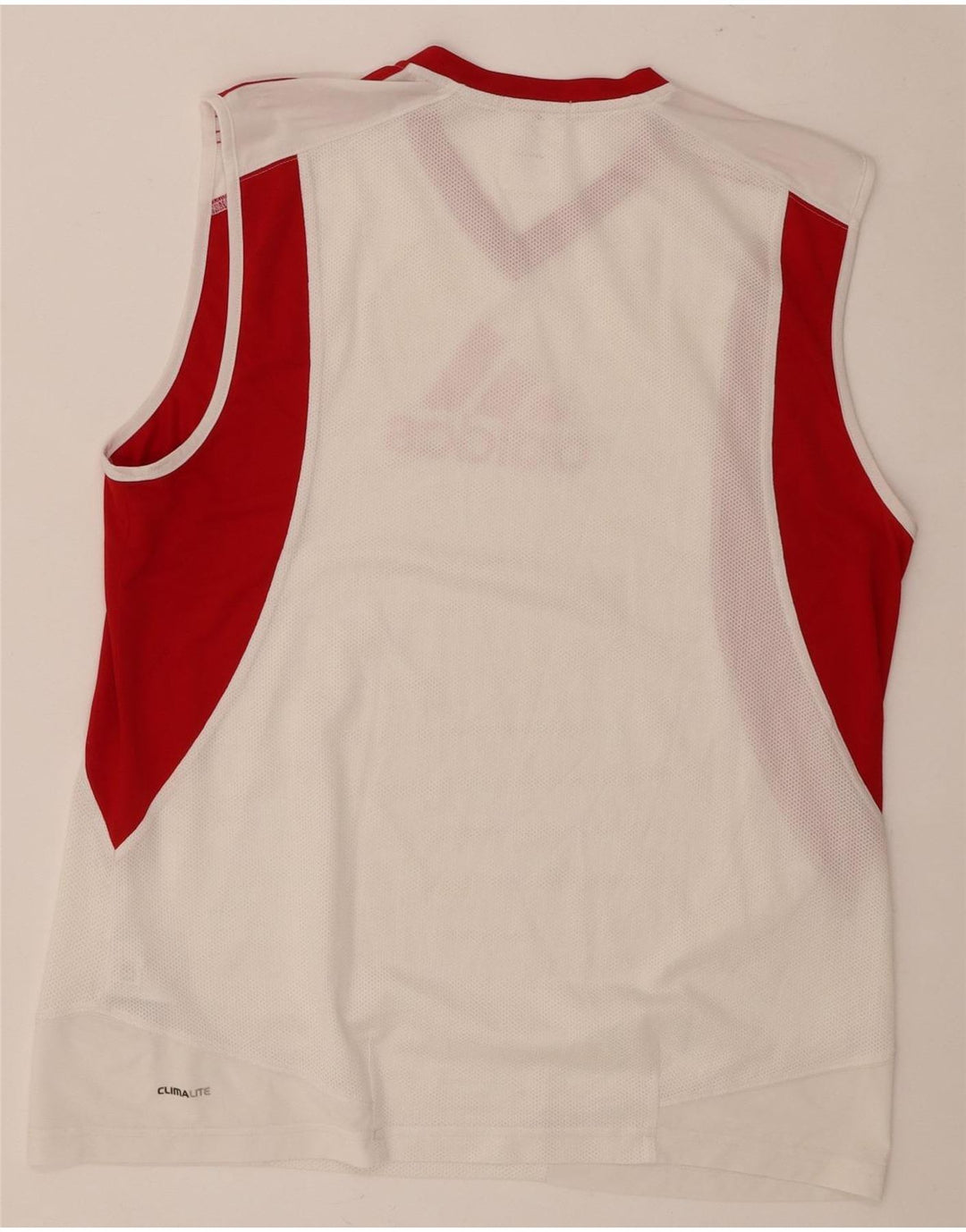Canotta grafica Adidas Climalite da uomo, poliestere color block bianco medio