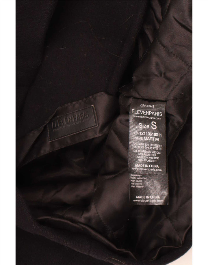 Cappotto da marinaio da uomo Eleven Paris UK 36 piccolo in lana nera