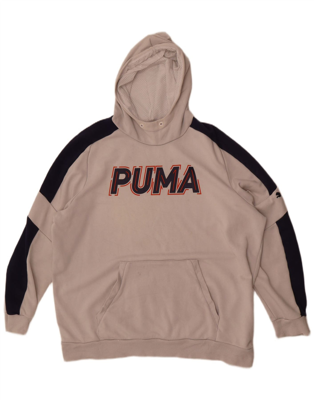Felpa con cappuccio grafica da uomo Puma XL in cotone color block grigio