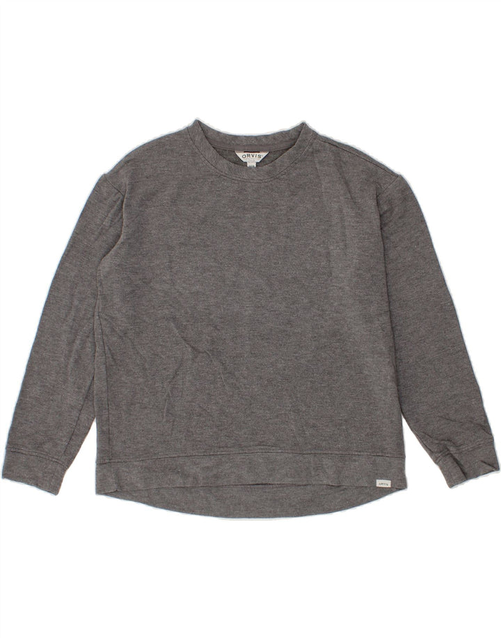 ORVIS Womens Oversized Sweatshirt Jumper UK 10 Small Grey Modal Vintage Orvis and Second-Hand Orvis from Messina Hembry 
